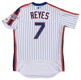 2016 Jose Reyes Game Used New York Mets Home 1986 Throwback Jersey (MLB Authenticated)